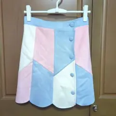 emsexcite エムズエキサイト　スエードスカラップパッチワークミニスカート