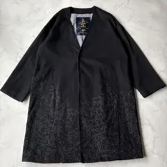 RIVET&SURGE コットン100% うさぎ柄 ロングコート 個性的 黒 Fのサムネイル