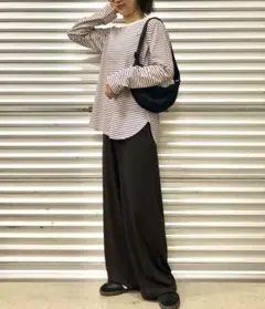 UNIQLO ユニクロ　クレープジャージーストレートパンツ　ブラウンM新品未使用