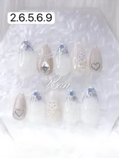 現品 ネイルチップ 量産型 地雷系 韓国 ワンホン フレンチ 冬ネイル キラキラ