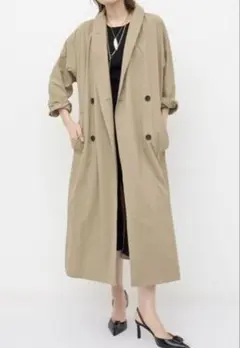 超美品☆ドゥーズィエムクラス ギャバ ノーカラー トレンチコート