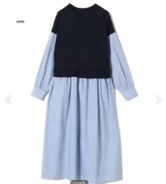 SHIPS Colors:〈手洗い可能〉ベスト レイヤードライク ワンピース