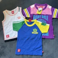 BABY DOLL カラフルTシャツ 2枚＆タンクトップセット100cm
