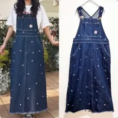 RODEO CROWNS サロペットスカート M 花刺繍 デニムジャンスカ