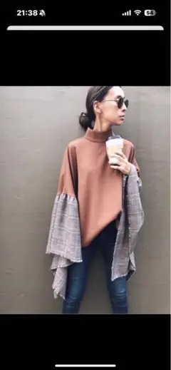 AMERI ブラウン タートルネック トップス