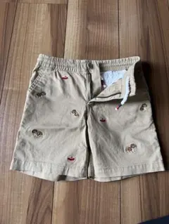 【POLO RALPH LAUREN】刺繍デザイン ベージュ ハーフパンツ