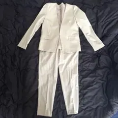 GU セットアップ ノーカラージャケット パンツ S ベージュ スーツ 入学式