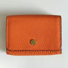 PELLE BORSA ペレボルサ 三つ折り財布 オレンジ レザーのサムネイル