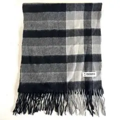 renoma レノマ カシミヤ混 チェック柄 フリンジ マフラー