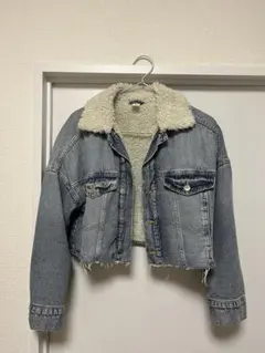 H＆Mフリース付きショートデニムジャケット