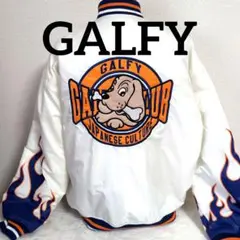 ep6 GALFY スタジャン 白 ビッグロゴ 炎 フレイム メンズ4L相当のサムネイル