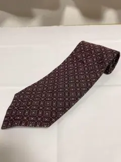 ☆美品☆ダーバン☆DURBAN☆メンズ ネクタイ ボルドー系 総柄 シルクのサムネイル