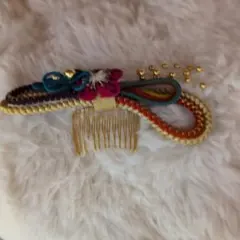 和風 かんざし 髪飾り 水引 つまみ細工 花モチーフ 和装 成人式 七五三