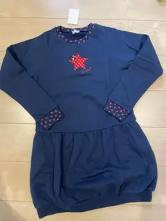 【値下げ】☘️新品タグ付き☘️ダブルビー✳︎ネイビー✳︎スウェットワンピ✳︎150