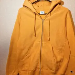 チャンピオン リバースウィーブ ジップアップ フーディー 黄 M パーカー