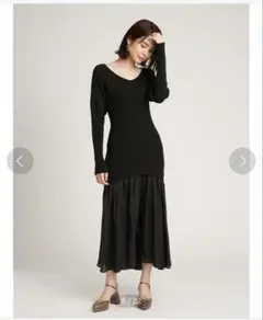 【正規品】SNIDEL オーガンスカートドッキングニットワンピース