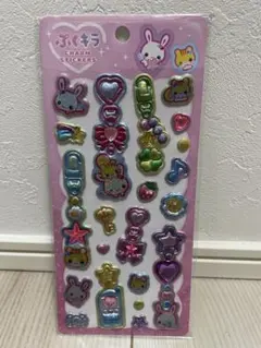 ぷくキラチャームステッカー フワフワらびちゃん
