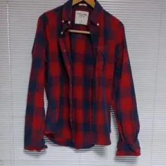 銀座店購入 ブロードチェックシャツ MUSCLE FIT Sサイズ　赤 レッド