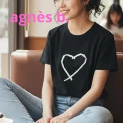 agnès b. ブラック ハートTシャツ サイズ2