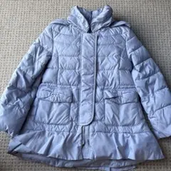 ライトブルー フード付き ダウンジャケット