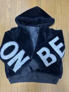 フリースジャケット フード付き 黒