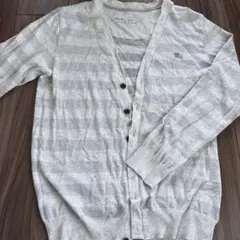 BURBERRY BLACK LABEL メンズカーディガン グレー ストライプ