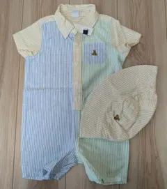 【新品未使用】Baby Gap オックスフォードショートカバーオールコーデセット