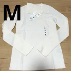 ユニクロ　UNIQLO メリノリブタートルネックセーター　M 白 ニット