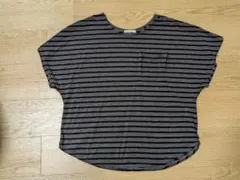 Ｔシャツ　黒×グレー　ゆったりのサムネイル