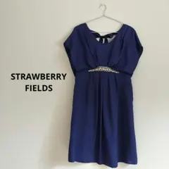 【ストロベリーフィールズ】ドレス ビジュー レディース ネイビー 結婚式