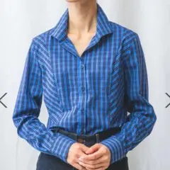 新品 タグ付 ナラカミーチェ ブルー チェックシャツ ブラウス - メルカリ