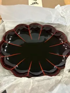 【未使用品】　小判菊皿　　山中漆器のサムネイル