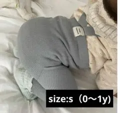 グレー サスペンダー付き ベビースパッツ s (0〜1y)