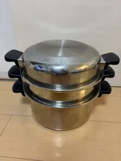 新品未使用 北陸アルミ 万能蒸器 20㎝ 3段セット 蒸点楼 ホクア IH可能