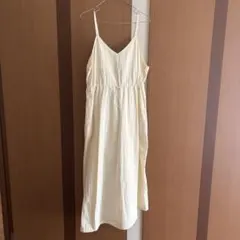 キャミワンピース アイボリー サイドポケット付き