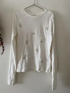 未着用♡ZARA kids 花柄パールリブロンT