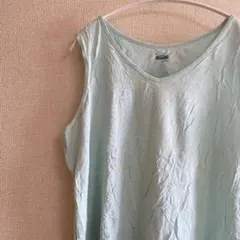 水色 ノースリーブ トップス　XXLサイズ
