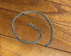 90s ネックレス オーバルリンクチェーン シルバー925 刻印あり 燻し 