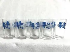 昭和レトロ　グラス　コップ　バラ柄　5個セット　箱あり
