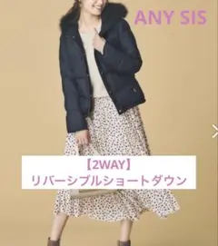 ANY SIS 2WAY リバーシブルショート ダウン ネイビー 洗える