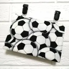 小さなサッカーボール柄 ☆ クリップ付 ☆ 移動ポケット ☆ ハンドメイド