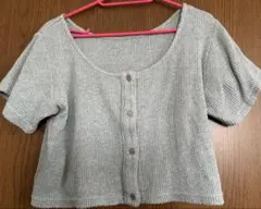 LOWRYS FARM リブニット 半袖 グレーのサムネイル