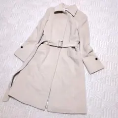 美品✨23区 アイボリー ロングコート 38 ベルト付　カシミヤ混 アンゴラ混