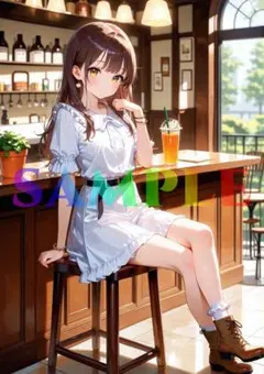 B007 美少女 美女 AI ポスター かわいい イラスト A4