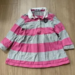 ミキハウス　ボーダー　ワンピース　女の子　90cmのサムネイル