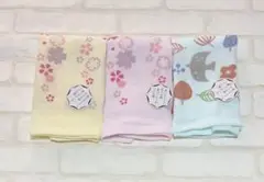 ガーゼ パイルタオル 手ぬぐい さくら とり 3枚セット