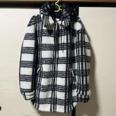 【ZARAザラ】ボア ジャケット チェック柄 コート XSサイズ