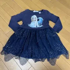 H&M ディズニー　プリンセス　エルサ　長袖ワンピース　キラキラ　110cm♡