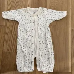 プチバトー　オーガニックコットン 花柄ロンパース 1m/54cm