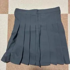ダークグレー ミニ丈 プリーツスカート